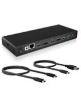 ICY BOX IB-DK2245AC - Wired - USB 3.2 Gen 1 (3.1 Gen 1) Type-C - 60 W - 3.5 mm - 10,100,1000 Mbit/s - Black