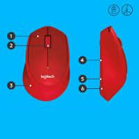 Logitech M330 Silent Plus - Right-hand - Mechanical - RF Wireless - 1000 DPI - Red