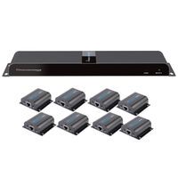 TECHLY HDMI 1x8 Extender/Splitter Set mit IR 50m gleichzeitige Aufteilung einer HDMI-Quelle auf 8 HD