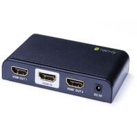 TECHLY HDMI2.0 Splitter 4K UHD 3D 2-Port schwarz  Ermoeglicht das gleiche Bild auf zwei Monitoren gl