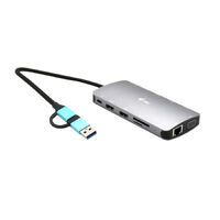 I-TEC USB-C Metal Nano Dock 2xHDMI 1xVGA 1xSD Kartenleser 1xmicroSD Kartenleser 1xGLAN 3xUSB 2.0 1xU