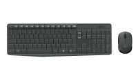 Logitech MK235 - Full-size (100%) - Wireless - USB - QWERTY - Grey - Mouse included