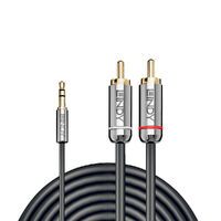 Lindy 35335 - 3.5mm - Male - 2 x RCA - Male - 3 m - Anthracite