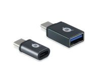 CONCEPTRONIC Adapter USB-C->-A/Micro-B  2Stk 480Mbs   OTG gr (DONN04G)