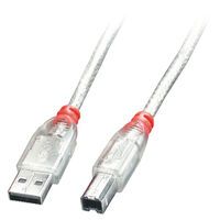 LINDY USB 2.0 Kabel Typ A/B transparent M/M 5m (41755)