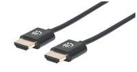 MANHATTAN HDMI-Kabel ultradünn mit Ethernet 1 m. schwarz (394352)
