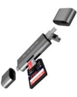 ICY BOX IB-CR200-C - MMC,MicroSD (TransFlash),MicroSDHC,MicroSDXC,SD,SDHC,SDXC - Anthracite - 480 Mbit/s - Aluminum - Plastic - USB 2.0 - USB