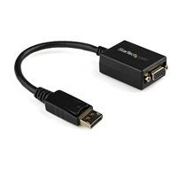 StarTech.com DisplayPort to VGA Video Adapter Converter - 0.225 m - 1920 x 1200 pixels - 1080p - Black - Active video converter - CE - FCC - REACH