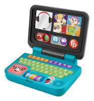 Fisher-Price Lernspaß Homeoffice Laptop Spielzeug mit Smart Stages Lerninhalten ABC Zahlen ab 6M