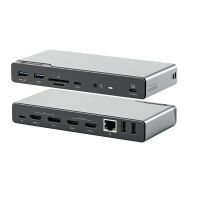 Alogic 14-in-1 USB-C PD DV4 Quad Display Docking Station Space Gr Datenverteiler/Umschalter