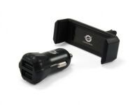 CONCEPTRONIC KFZ-Ladegerät 2-Port 2xUSB-A +Halter     10W sw (CUSBCAR2AKIT)