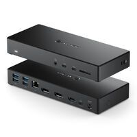 Alogic USB-C Triple Display DP Alt. Mode Docking Station – MA3 with 100W Power Delivery - 2 x DP and 1 x HDMI with up to 4K 60Hz Support - Wired - USB 3.2 Gen 1 (3.1 Gen 1) Type-C - 100 W - 1000 Mbit/s - Black - SD,SDHC,SDXC
