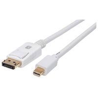 IC Intracom Mini-DisplayPort M auf DisplayPort Kabel 4K 60Hz weiss 2m - Cable - Audio/Multimedia
