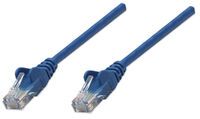 Intellinet Network Patch Cable - Cat6 - 1m - Blue - CCA - U/UTP - PVC - RJ45 - Gold Plated Contacts - Snagless - Booted - Polybag - 1 m - Cat6 - U/UTP (UTP) - RJ-45 - RJ-45 - Blue