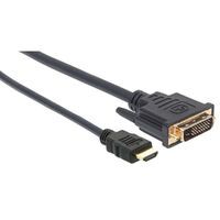 TECHLY Anschlusskabel HDMI zu DVI-D schwarz Stecker 19pol. auf DVI-D Stecker 24+1 mit Goldkontakten 