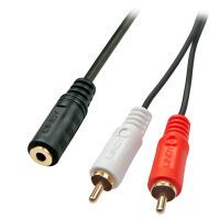 LINDY Audiokabel Stereo 3.5mm/2xRCA F/M 0.25m (35677)