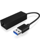 ICY BOX USB 3.0 A-Type to RJ-45 Ethernet port - Wired - USB - Ethernet - 1000 Mbit/s - Black