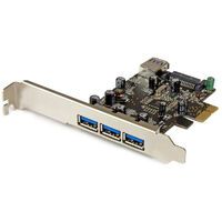 StarTech.com 4-Port PCI Express USB 3.0 Card - PCIe - USB 3.2 Gen 1 (3.1 Gen 1) - Full-height / Low-profile - PCI 2.0 - Black - Stainless steel - 3 m
