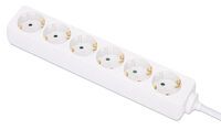 IC Intracom Steckdosenleiste 6fach 2m Kabel weiß Schutzkontakt - Power Strip