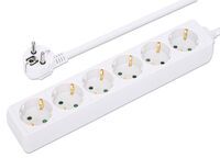 IC Intracom Steckdosenleiste 6fach 2m Kabel weiß Schutzkontakt - Power Strip