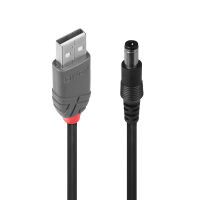 Lindy 70267 - 1.5 m - USB A - DC - USB 2.0 - Male/Male - Black