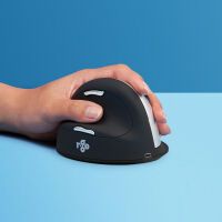 R-Go HE Mouse - Ergonomic mouse - Large (Hand Size above 185mm) - Left Handed - wireless - Left-hand - Vertical design - RF Wireless - 2500 DPI - Black - Silver