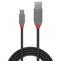 LINDY USB 2.0 Kabel Typ A/Mini-B Anthra Line M/M 3m (36724)