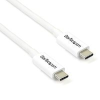 StarTech.com Thunderbolt 3 Cable - 20Gbps - 2m - White - Thunderbolt - USB - and DisplayPort Compatible - Male - Male - 2 m - White - Nickel - 20 Gbit/s
