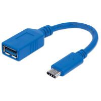 MANHATTAN USB Kabel 3.1 C -> A St/Bu  0.15m blau (353540)