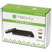 TECHLY HDMI Switch 4K 60Hz 3D 5-Wege schwarz 5xHDMI Buchse Eingaenge 1xHDMI Ausgang  1x Eingangssign