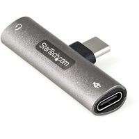 STARTECH.COM USB-C Audio und Ladeadapter - USB-C Audio Adapter - 3,5mm TRRS-Kopfhörer Adapter und 60
