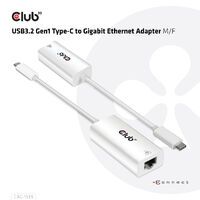 Club 3D Adapter USB 3.2 Typ C> RJ-45 Gigabit LAN St/Bu - Adapter - Digital
