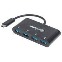 MANHATTAN USB 3.1 Gen1 TypC-Hub 4 USB A-Ports Strom über USB (162746)