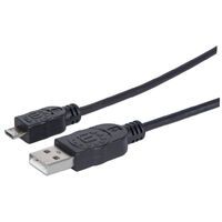 MANHATTAN USB Kabel A -> micro B St/St  1.80m sw (307178)