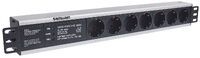 Intellinet 19" 1.5U Rackmount 7-Way Power Strip - German Type" - With Surge Protection - 3m Power Cord (Euro 2-pin plug) - 1.5U - Single-phase - Aluminium - Black - 7 AC outlet(s) - Type F