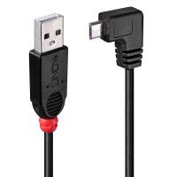 LINDY USB 2.0 Kabel Typ A/Micro-B 90° gewinkelt M/M 1m (31976)