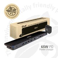 Club 3D UNIVERSAL USB Gen1 Type-C Triple Display Dynamic PD Charging Dock with 65 Watt PS ( VGA - HDMI - DP - ETHERNET) - Docking - USB 3.2 Gen 1 (3.1 Gen 1) Type-C - 3.5 mm - 1000 Mbit/s - 1000BASE-TX - IEEE 802.3