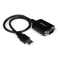 StarTech.com 1 ft USB to RS232 Serial DB9 Adapter Cable with COM Retention - USB 2.0 A - DB-9 - 0.3 m - Black