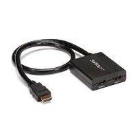 StarTech.com 4K HDMI 2-Port Video Splitter – 1x2 HDMI Splitter – Powered by USB or Power Adapter – 4K 30Hz - HDMI - 2x HDMI - 3840 x 2160 pixels - Black - 30 Hz - 1280 x 720 (HD 720),1920 x 1080 (HD 1080),1920 x 1200 (WUXGA),2560 x 1600 (WQXGA)