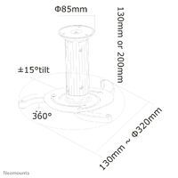 Neomounts BDH Höhe 8-15cm   weiß    Max.15KG (BEAMER-C80WHITE)