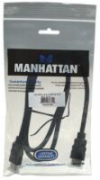 Manhattan HDMI Cable with Ethernet - 4K@30Hz (High Speed) - 1m - Male to Male - Black - Equivalent to Startech HDMM1MHS - Ultra HD 4k x 2k - Fully Shielded - Gold Plated Contacts - Lifetime Warranty - Polybag - 1 m - HDMI Type A (Standard) - HDMI Type A (