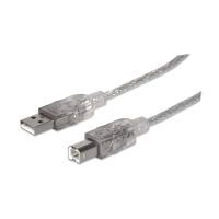 MANHATTAN USB Kabel A -> B St/St  5.00m silber (345408)