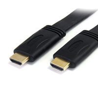StarTech.com 6 ft Flat High Speed HDMI Cable with Ethernet - Ultra HD 4k x 2k HDMI Cable - HDMI to HDMI M/M - 1.8 m - HDMI Type A (Standard) - HDMI Type A (Standard) - 3D - Black