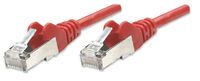 Intellinet Network Patch Cable - Cat5e - 7.5m - Red - CCA - SF/UTP - PVC - RJ45 - Gold Plated Contacts - Snagless - Booted - Polybag - 7.5 m - Cat5e - SF/UTP (S-FTP) - RJ-45 - RJ-45 - Red