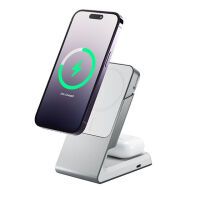 Alogic Ladegerät univers. 2in1 mit Halterung MagSafe+QI weiß (MSCDDWH)