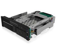 ICY BOX IB-173SSK - 13.3 cm (5.25") - Storage drive tray - 2.5/3.5" - SATA - SATA II - SATA III - Serial Attached SCSI (SAS) - Black - Aluminium