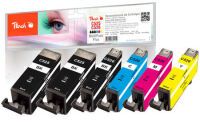 Peach PI100-249 - Compatible - Black,Cyan,Magenta,Photo black,Yellow - Canon - Multi pack - Pixma IP 4850 - Pixma IP 4950 - Pixma IX 6500 Series - Pixma IX 6520 - Pixma IX 6550 - Pixma MG 5140,... - 6 pc(s)