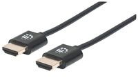MANHATTAN HDMI-Kabel ultradünn mit Ethernet 0.5m. schwarz (394406)