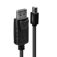 LINDY Mini DP zu DP Kabel, schwarz 2m MiniDisplayPort zu DisplayPort (41646)