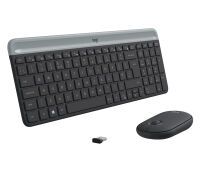 Logitech MK470 - Full-size (100%) - USB - QWERTY - Graphite - Mouse included